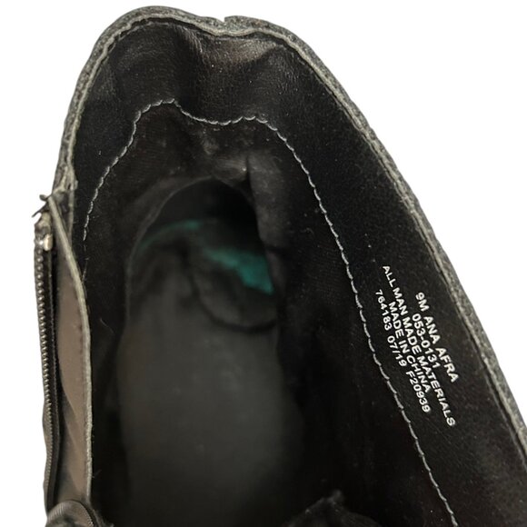 a.n.a. Afra Motorcycle Black Faux Croc Embossed Grunge Biker Ankle Boots (9M) - Picture 13 of 15